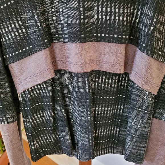 Beate Heymann Street Couture Faux Leather and Plaid Tunic US 6 - Picture 5 of 9